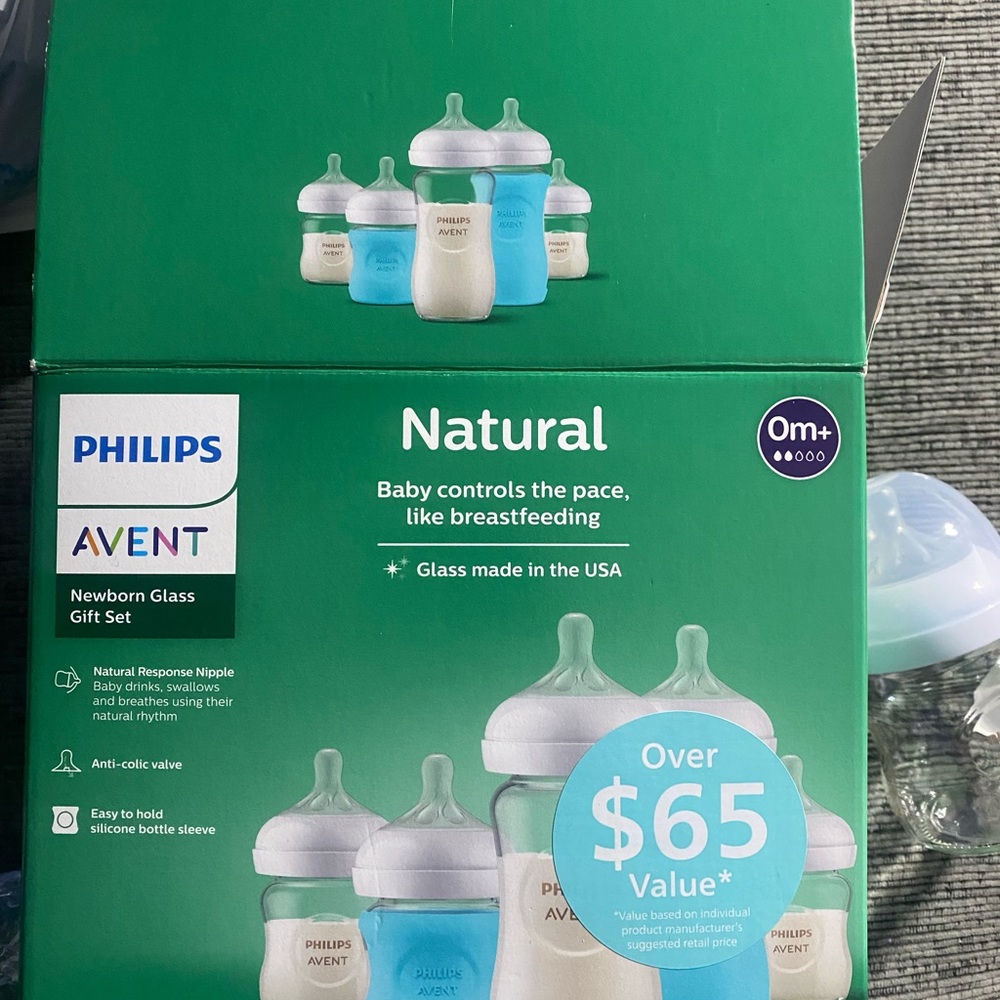 Natural Newborn Glass Gift Set - Blue